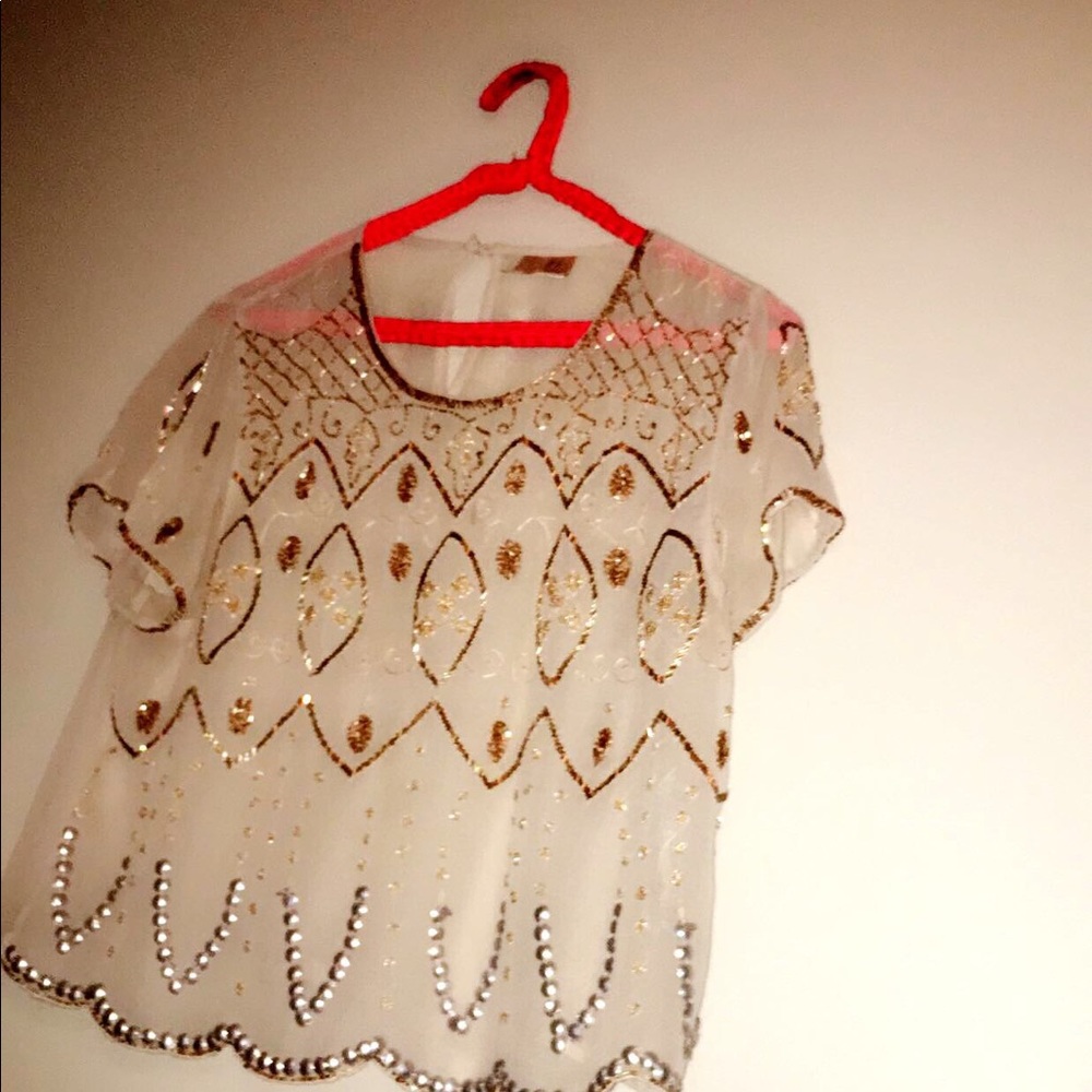 pretty glitter detailed top